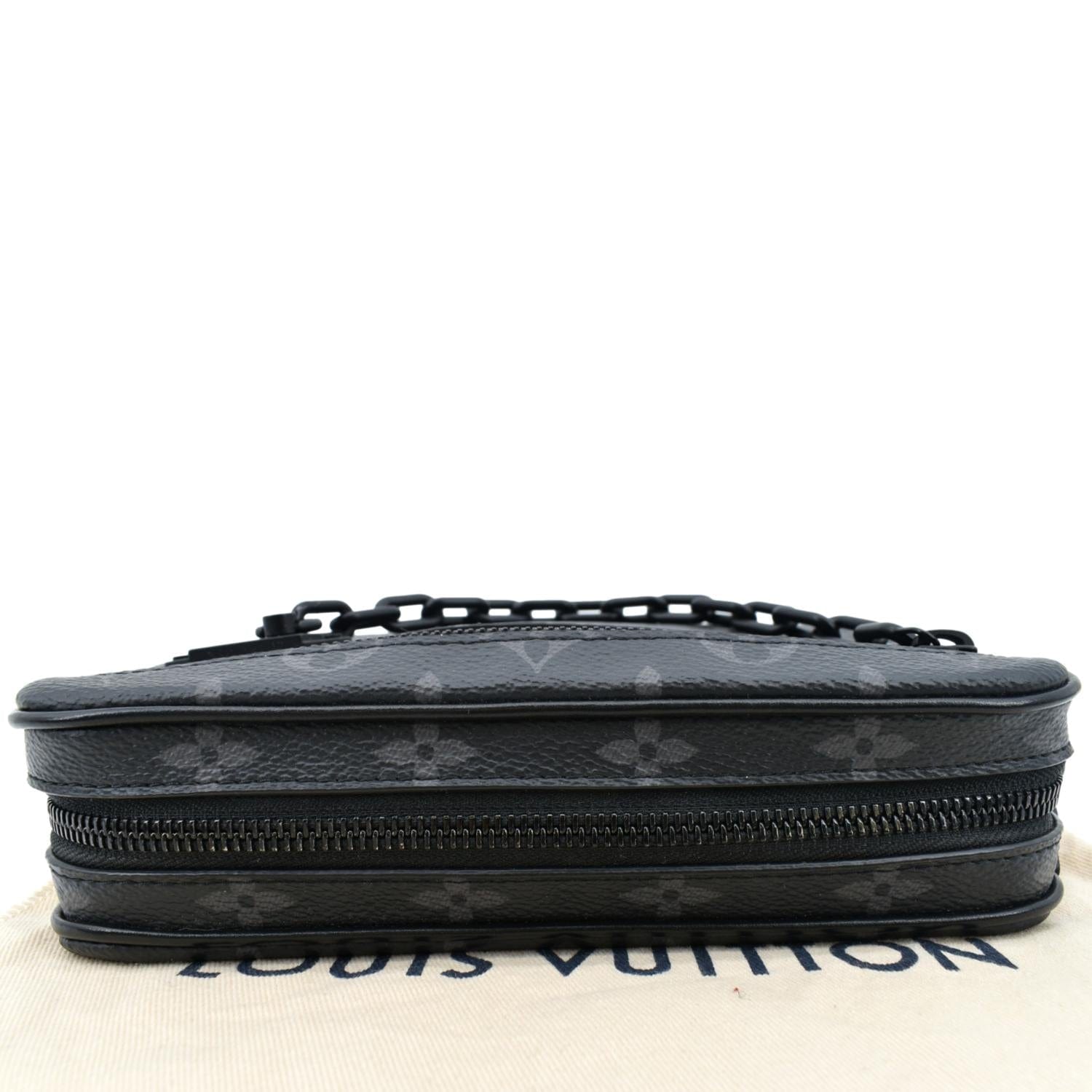 LOUIS VUITTON Volga Monogram Eclipse Pochette Clutch Bag Black