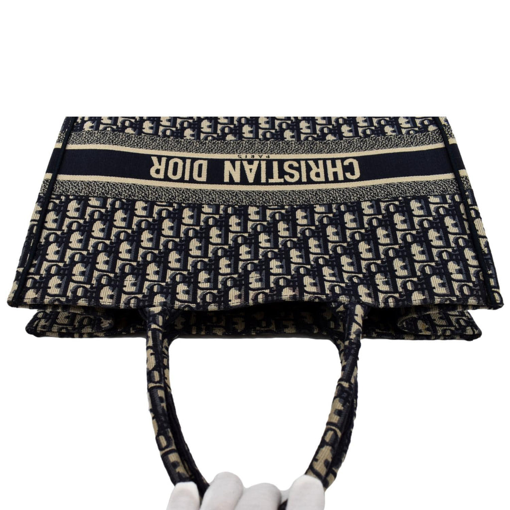 CHRISTIAN DIOR Large Book Oblique Embroidered Canvas Tote Bag Multicolor