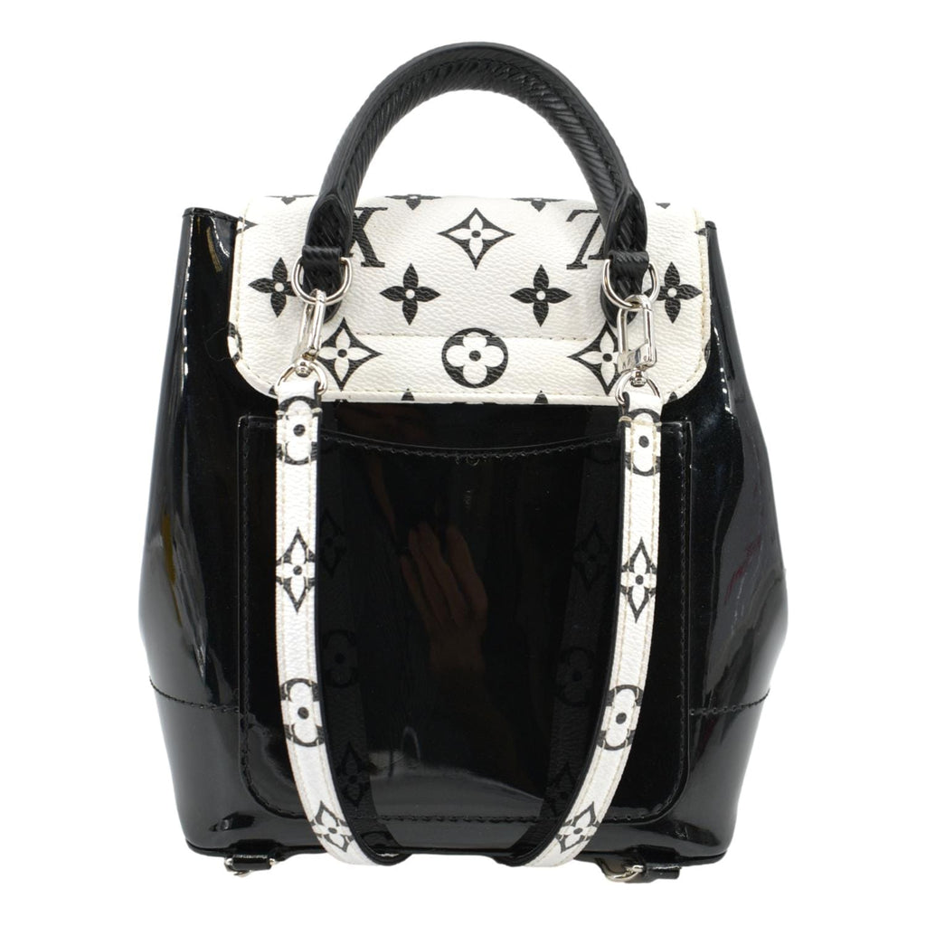 LOUIS VUITTON Hot Springs Monogram Vernis Leather Backpack Black/White