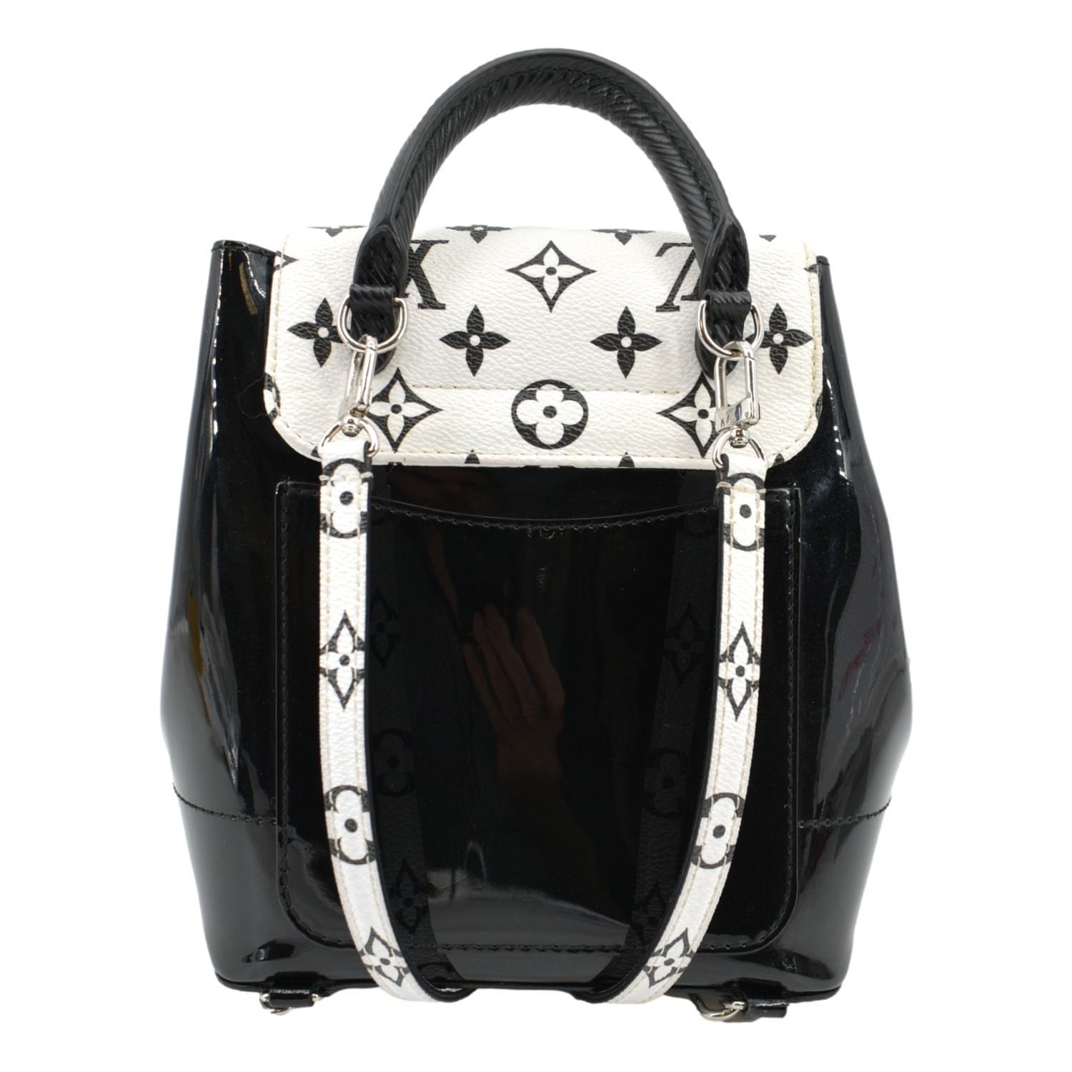 LOUIS VUITTON Hot Springs Monogram Vernis Leather Backpack Black/White
