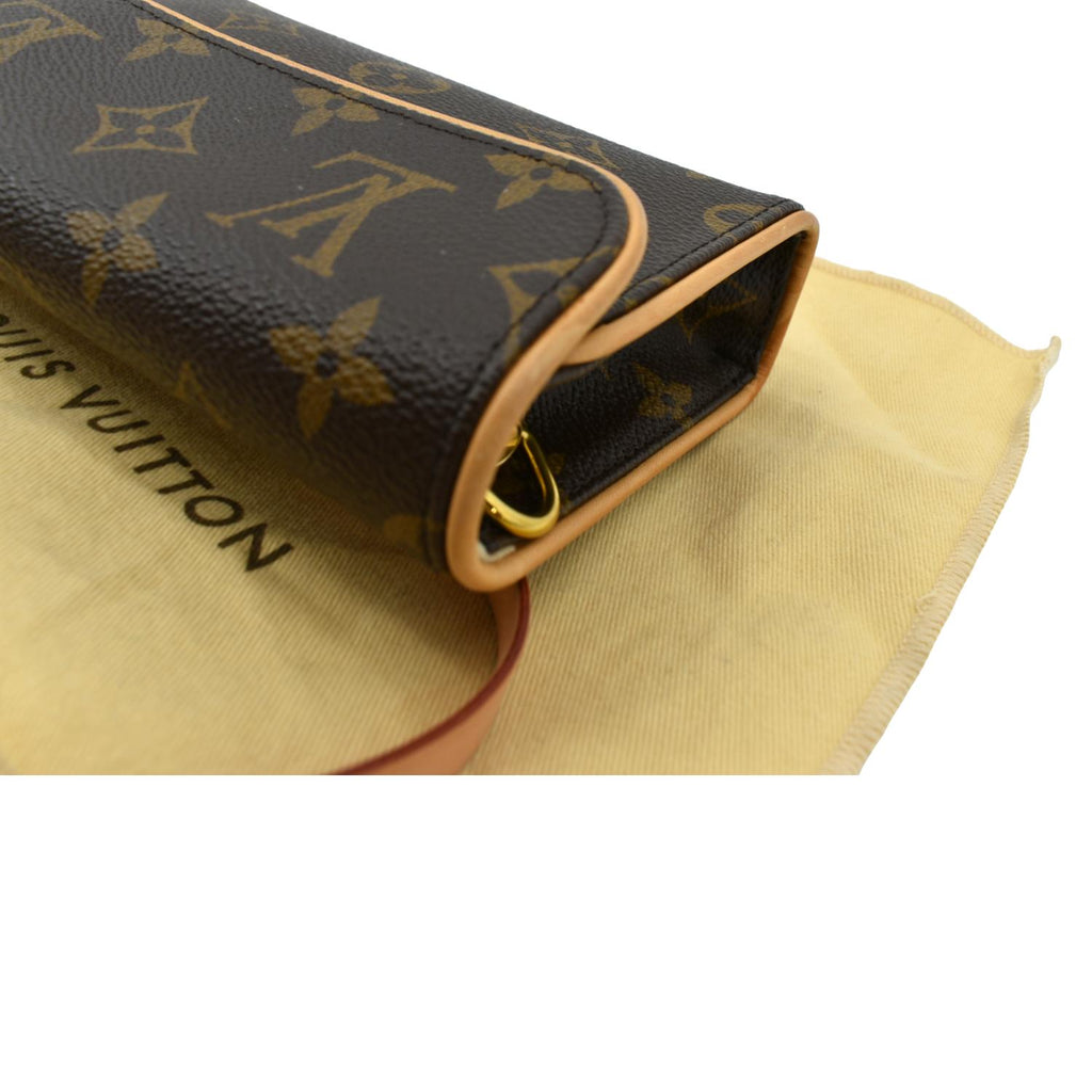 LOUIS VUITTON Pochette Florentine Monogram Canvas Belt Bag Brown