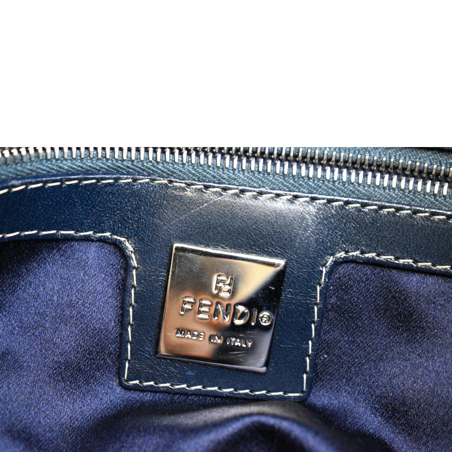 FENDI Mamma Baguette Zucca Hobo Shoulder Bag Grey