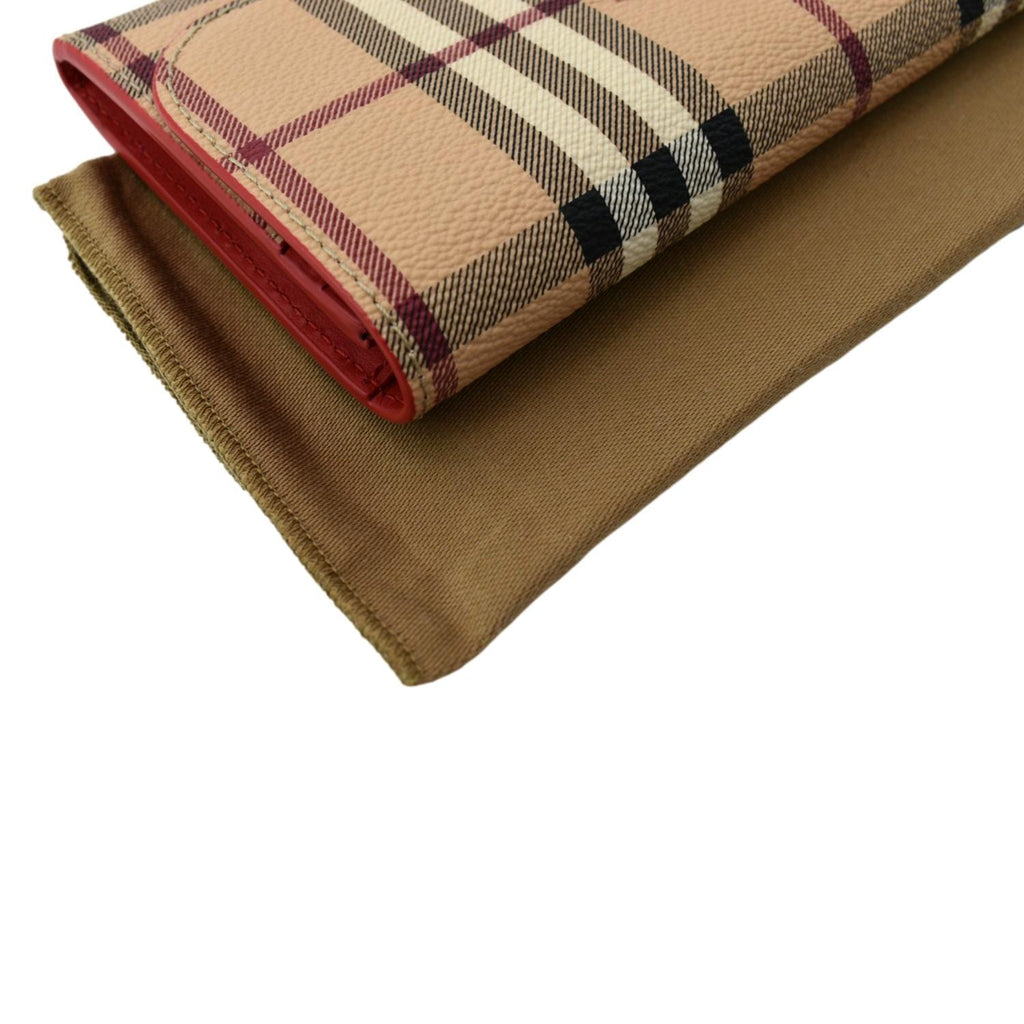 BURBERRY Haymarket House Check Clutch Wallet Beige