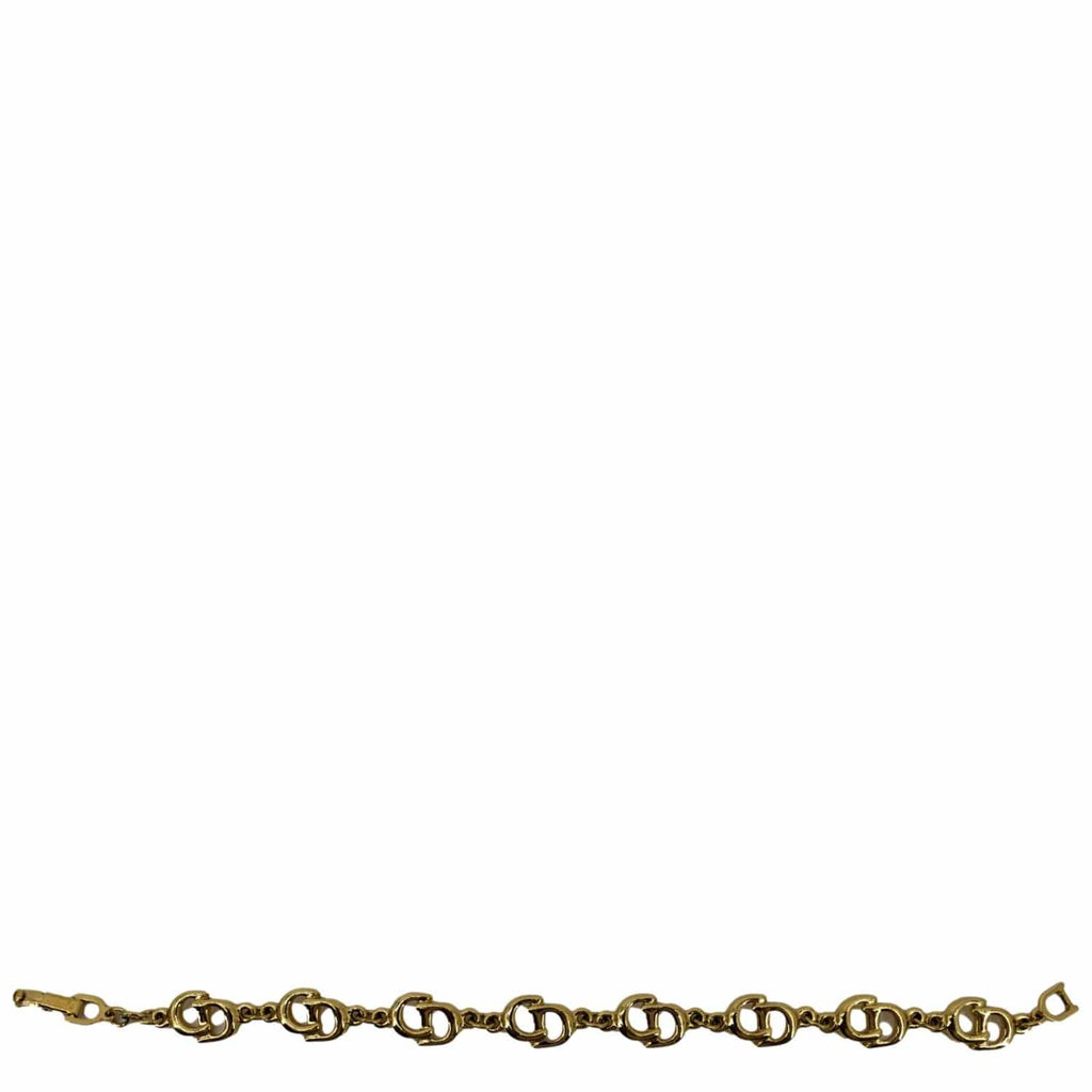 CHRISTIAN DIOR  CD Logo Chain Link Short Bracelet Gold