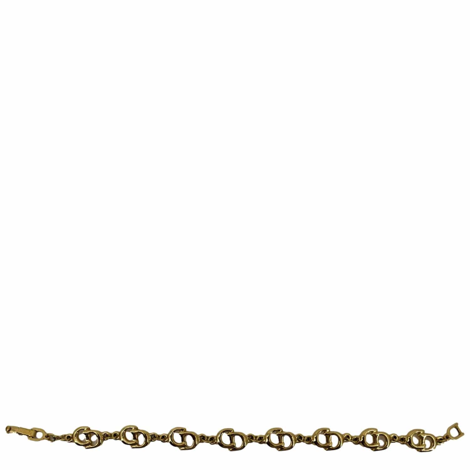 CHRISTIAN DIOR  CD Logo Chain Link Short Bracelet Gold