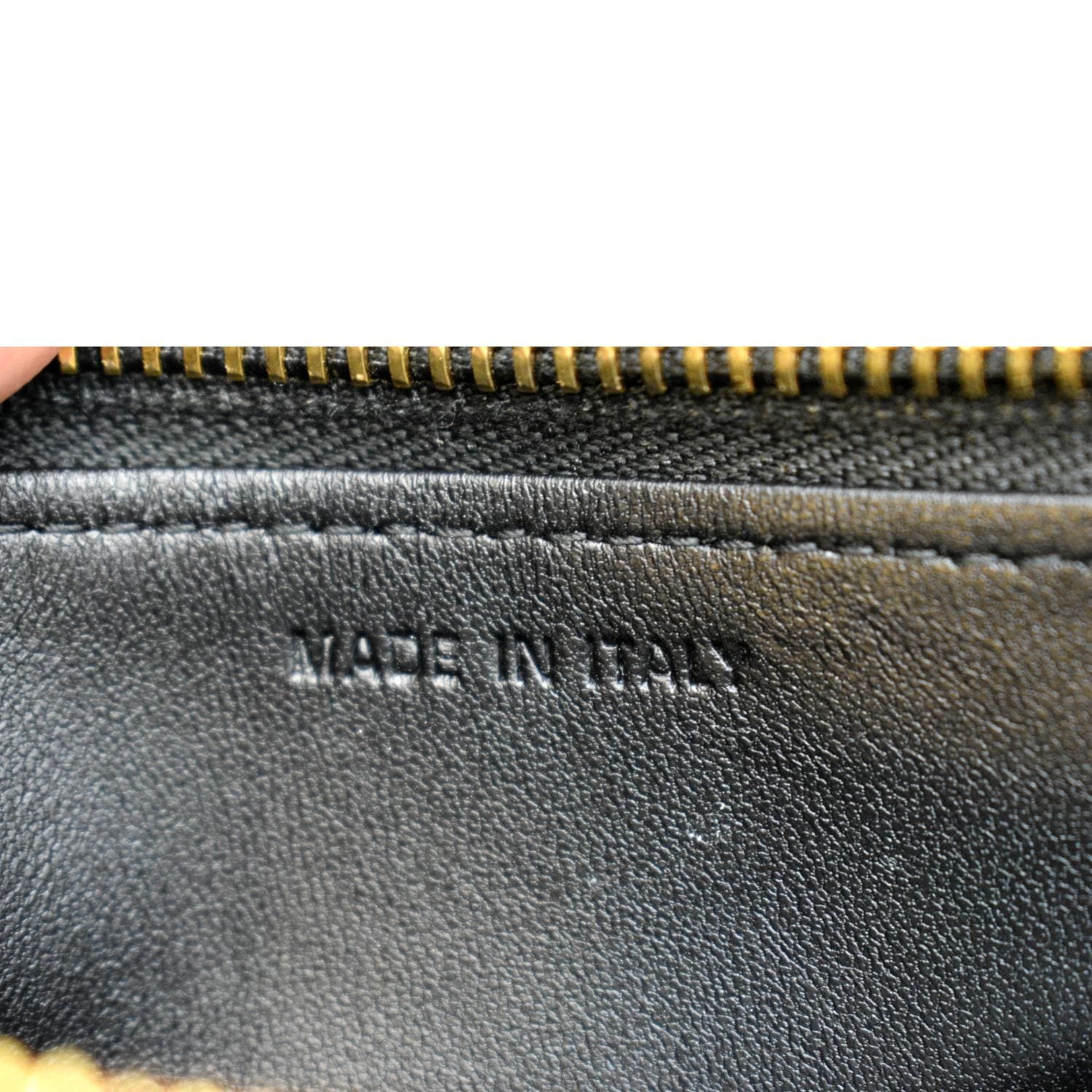 CHRISTIAN DIOR Caro Cannage Calfskin Zipped Pouch Black