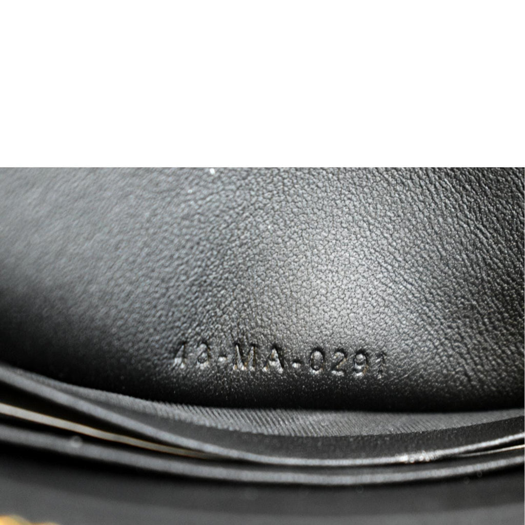 CHRISTIAN DIOR Caro Cannage Calfskin Zipped Pouch Black