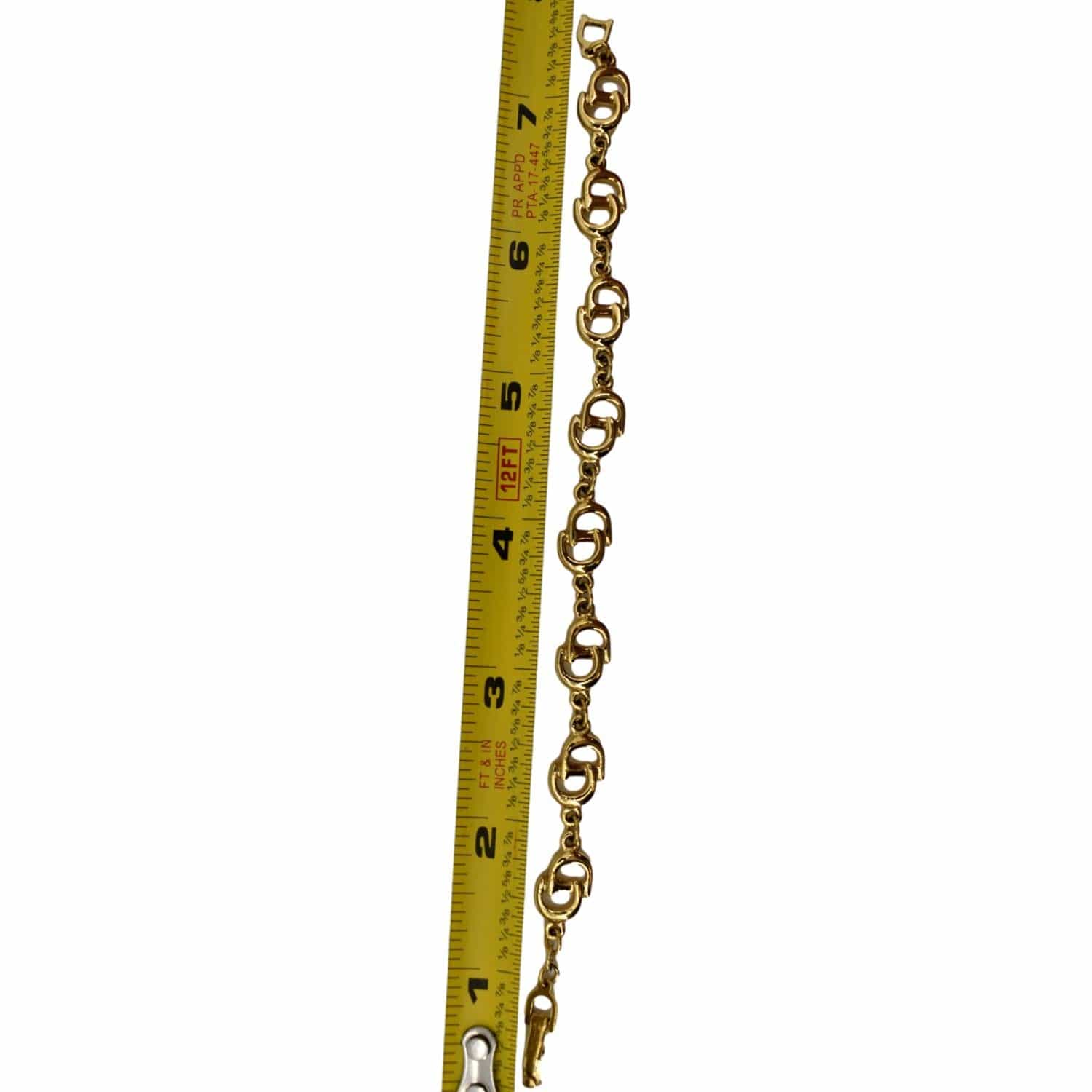 CHRISTIAN DIOR  CD Logo Chain Link Short Bracelet Gold