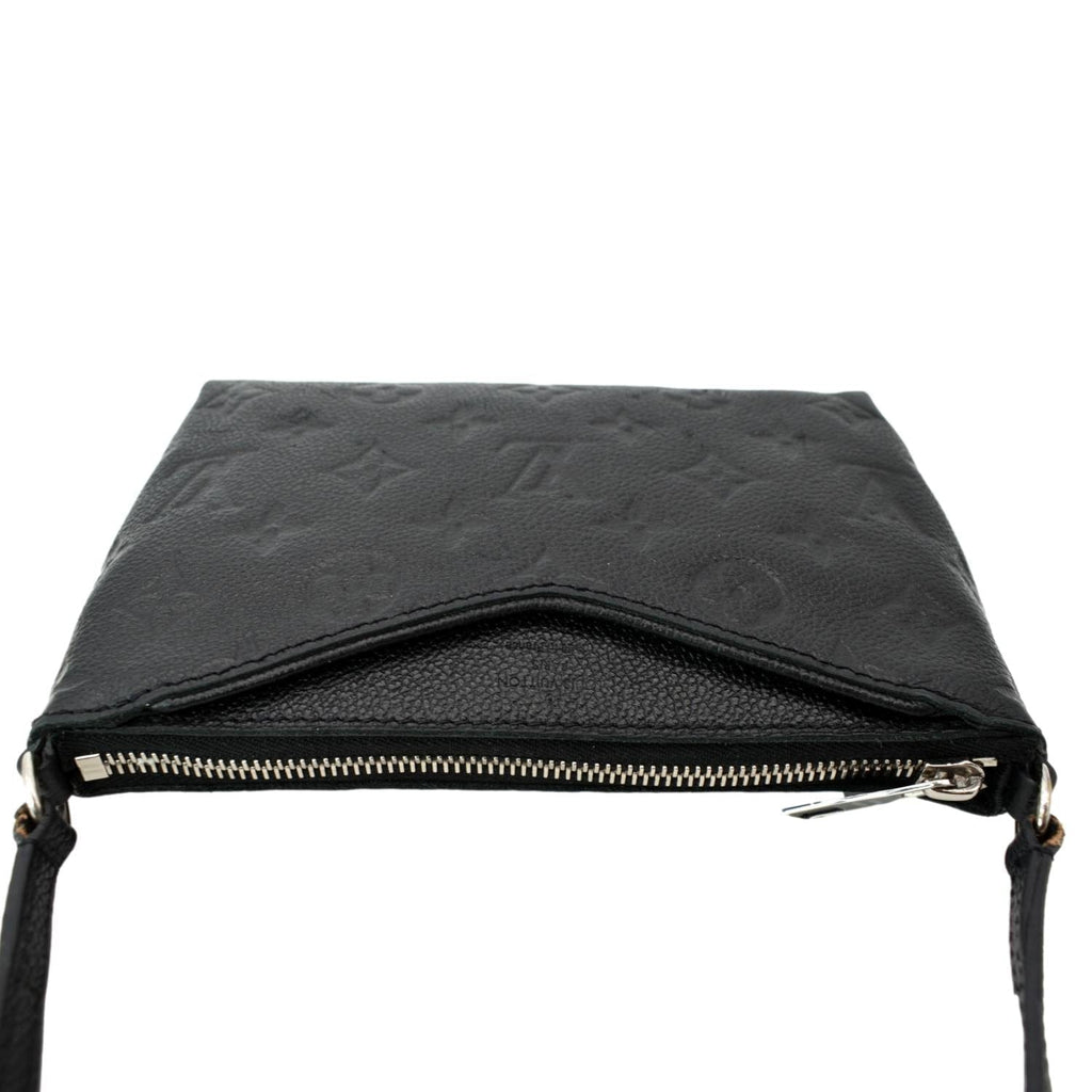 LOUIS VUITTON Pallas Monogram Empreinte Clutch Crossbody Bag Black