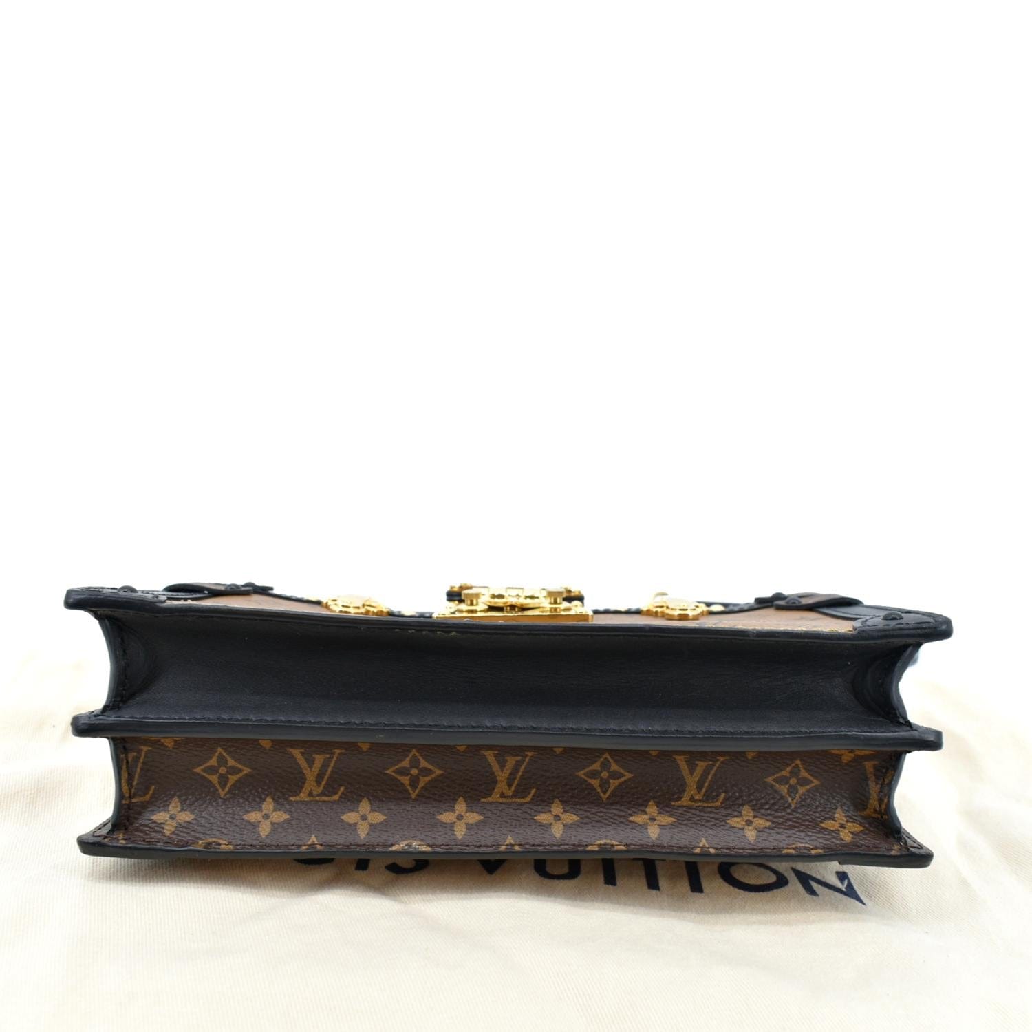 LOUIS VUITTON Trunk Clutch Reverse Monogram Crossbody Bag Brown