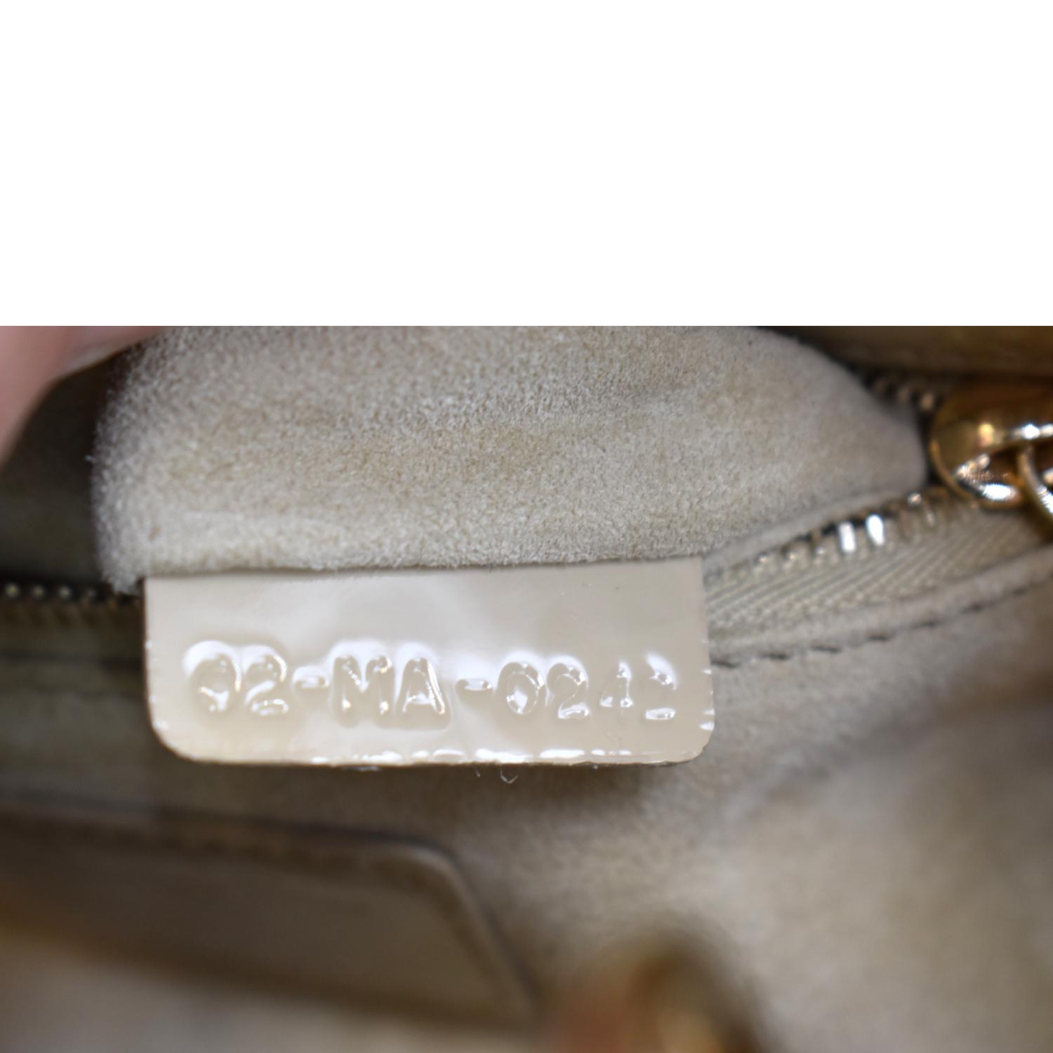CHRISTIAN DIOR Lady Dior Small Patent Leather Shoulder Bag Beige