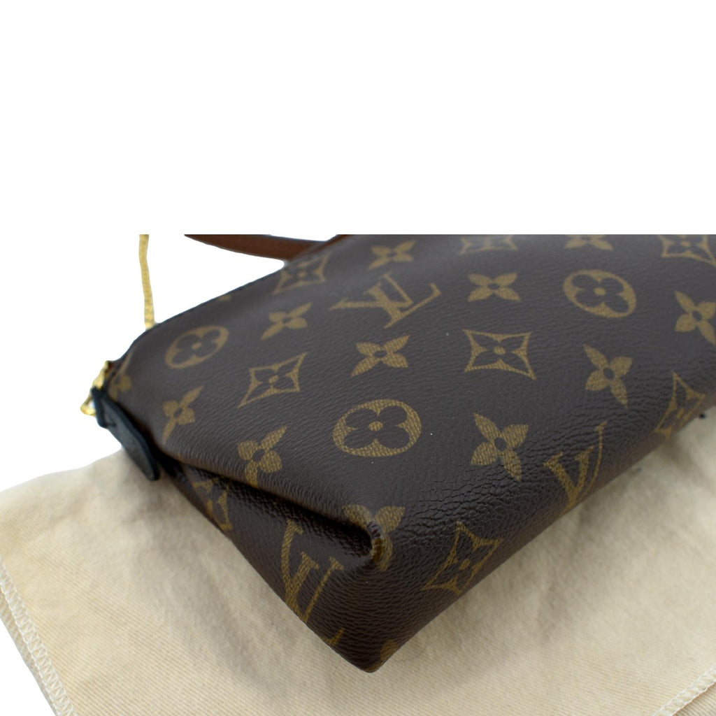 LOUIS VUITTON Pallas Monogram Canvas Clutch Crossbody Bag Brown