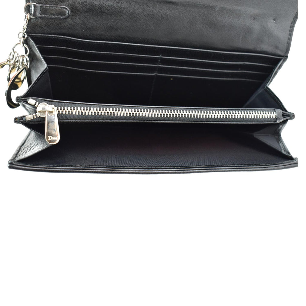 CHRISTIAN DIOR Lady Dior Cannage Leather wallet Black