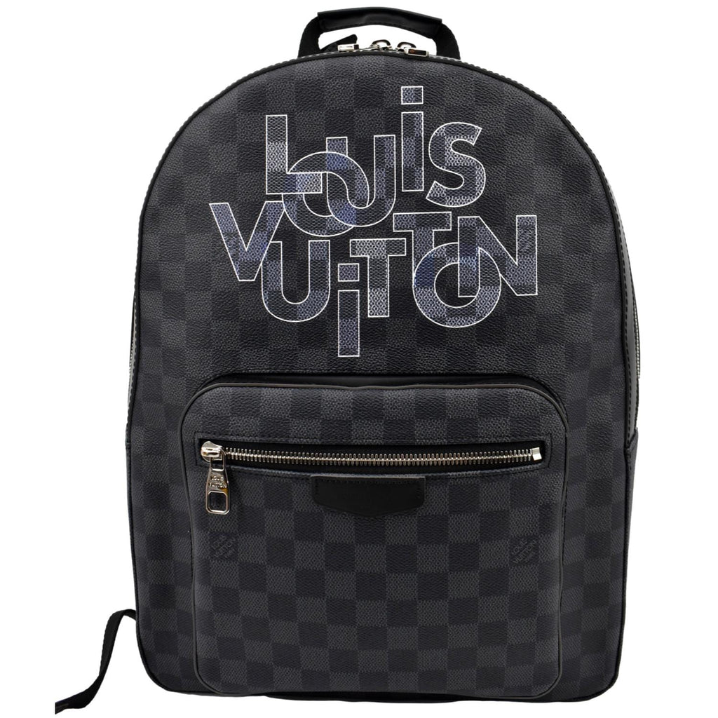 LOUIS VUITTON Josh Interlinked Logo Damier Graphite Backpack Black
