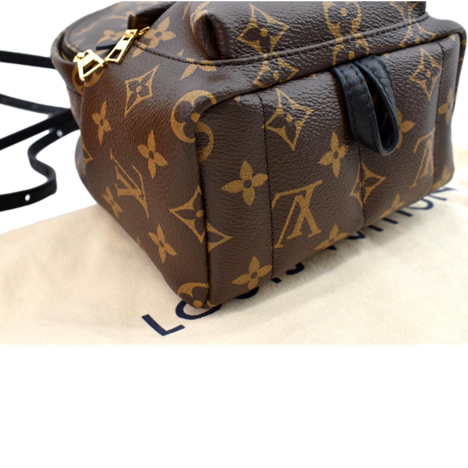 LOUIS VUITTON Palm Springs Mini Monogram Canvas Backpack Brown