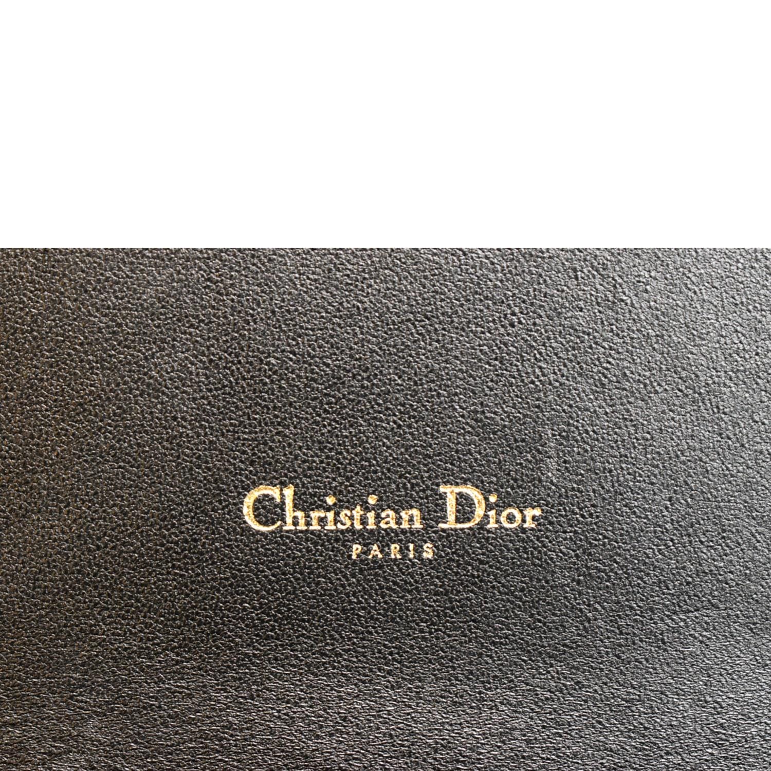 CHRISTIAN DIOR Caro Cannage Calf Leather Shoulder Bag Black