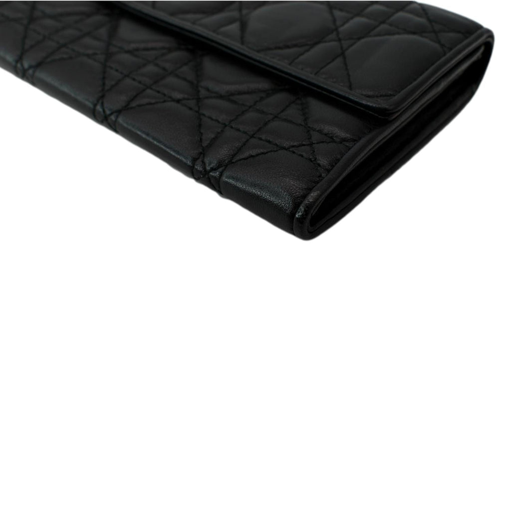 CHRISTIAN DIOR Lady Dior Cannage Leather wallet Black