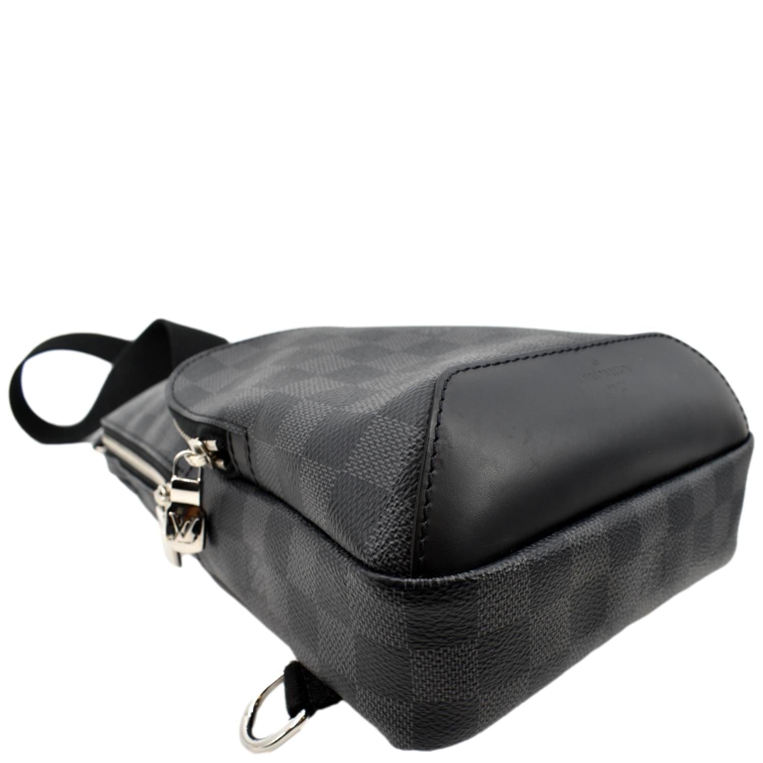 LOUIS VUITTON Avenue Sling Damier Graphite Backpack Bag Black