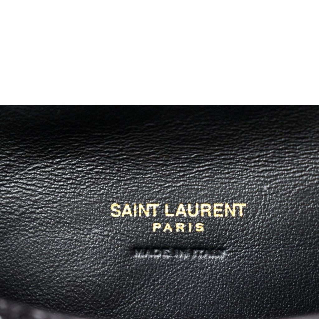 YVES SAINT LAURENT Small Puffer Sequin Clutch Wallet Black - sold