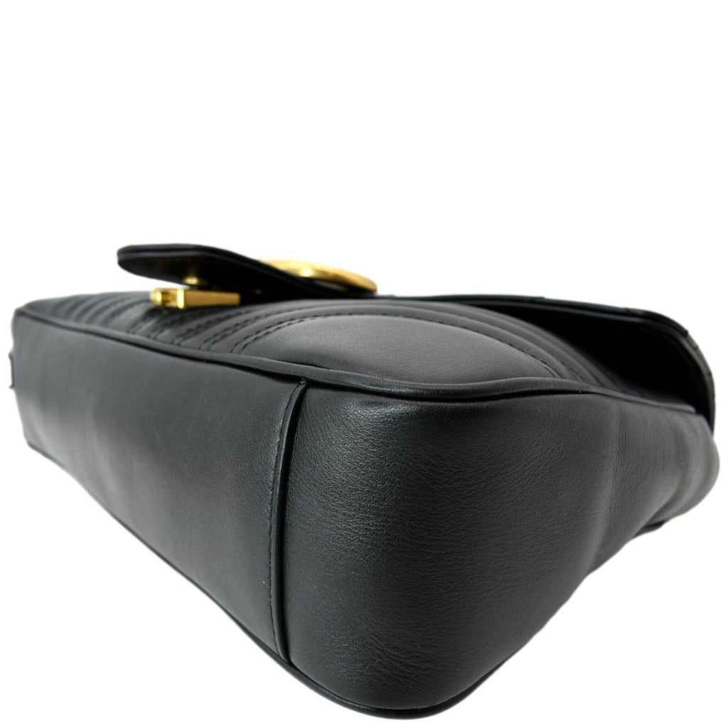 GUCCI GG Marmont Medium Matelasse Shoulder Bag Black 443496