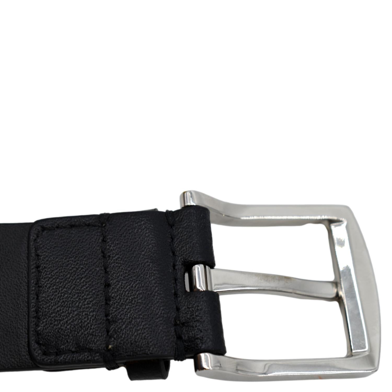 BURBERRY Vintage Check E-Canvas Leather Belt Beige Size 46/115