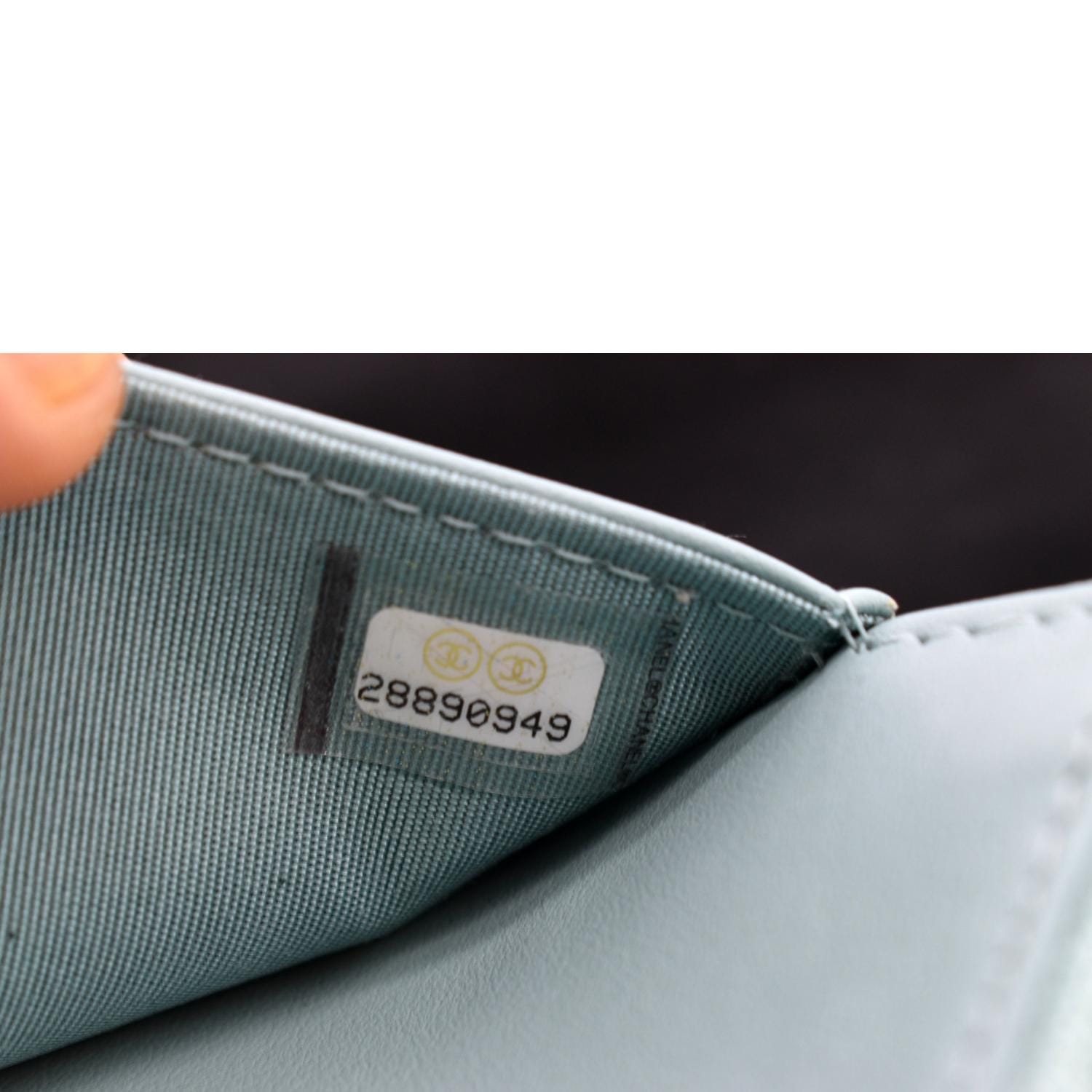 CHANEL Boy Woc Caviar Leather Wallet On Chain Clutch Bag Light Green
