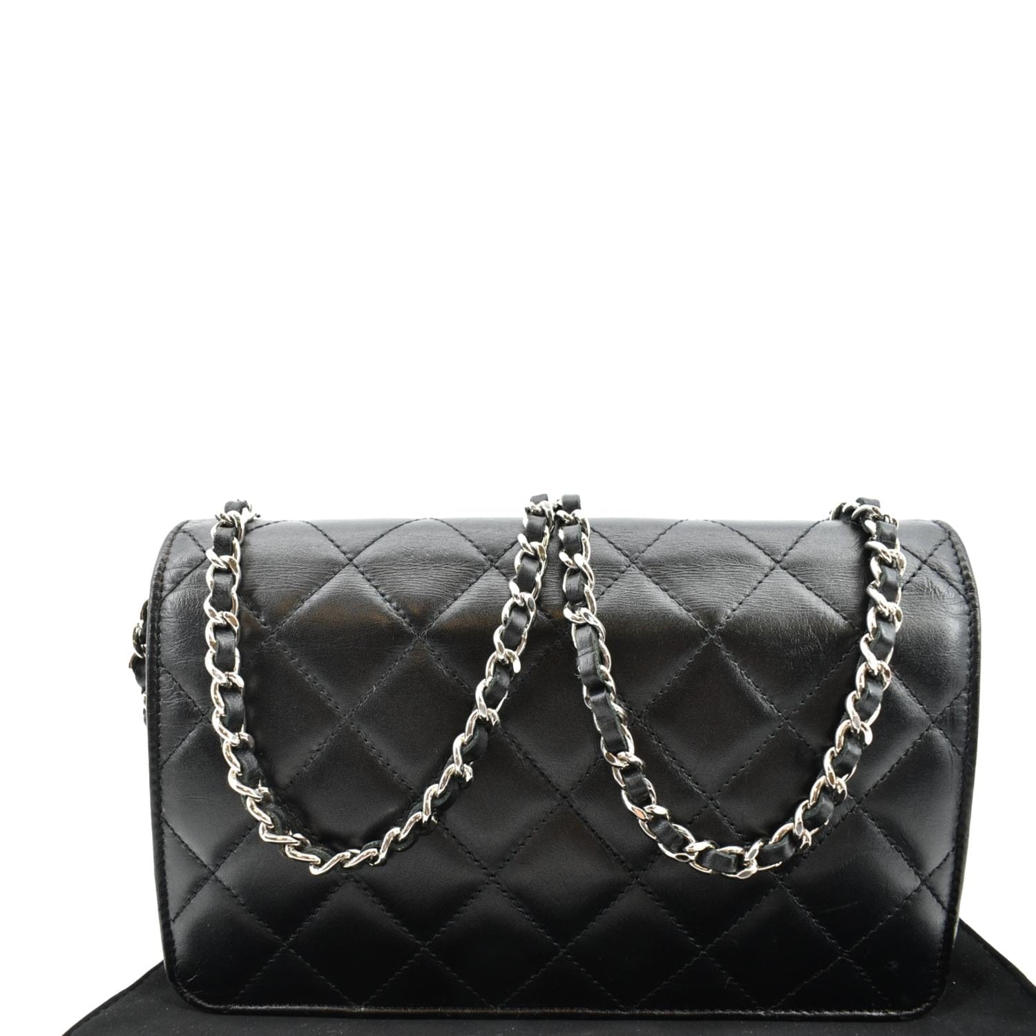 CHANEL Cambon Ligne Quilted Leather WOC Clutch Bag Black- Sold