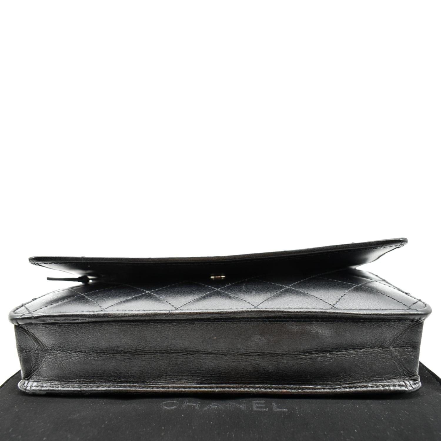 CHANEL Cambon Ligne Quilted Leather WOC Clutch Bag Black- Sold