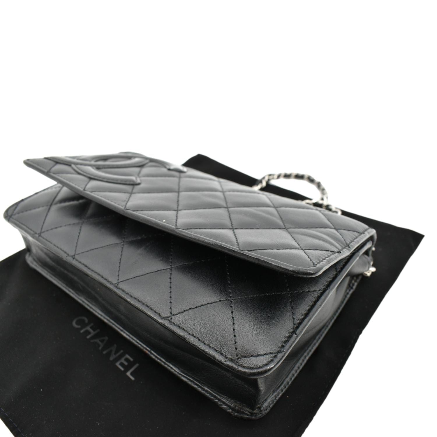 CHANEL Cambon Ligne Quilted Leather WOC Clutch Bag Black- Sold