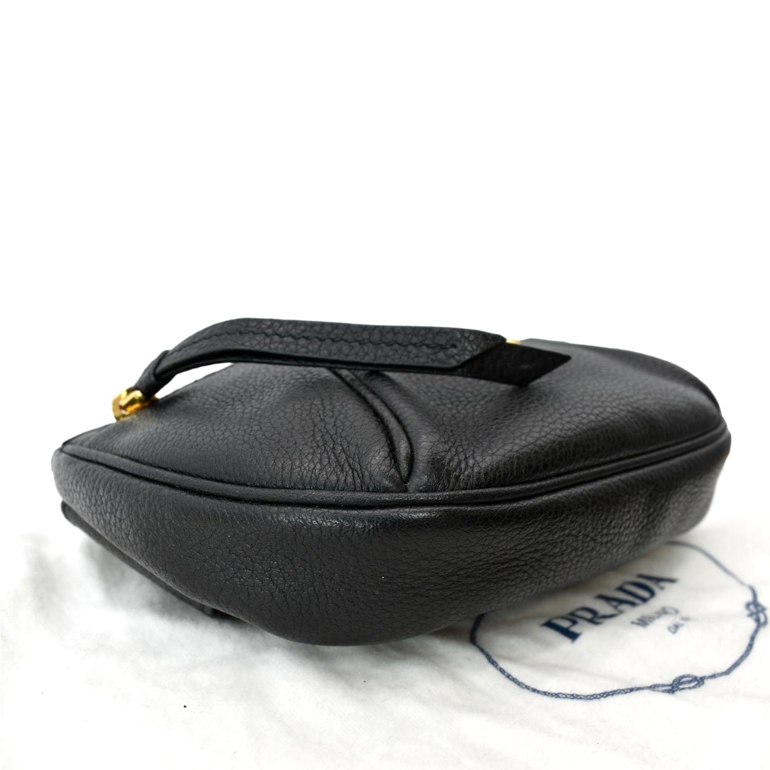 PRADA Vitello Daino Leather Belt Bag Black