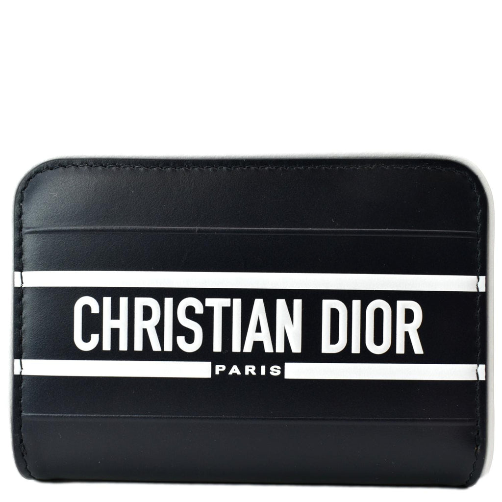 CHRISTIAN DIOR Small Vibe Voyageur Calfskin Leather  Holder Blue
