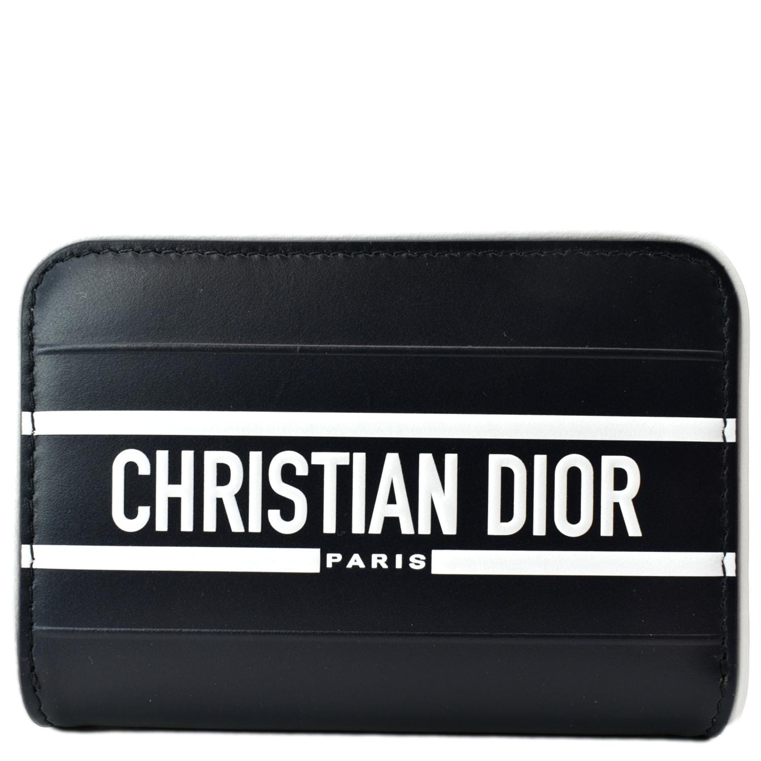 CHRISTIAN DIOR Small Vibe Voyageur Calfskin Leather  Holder Blue