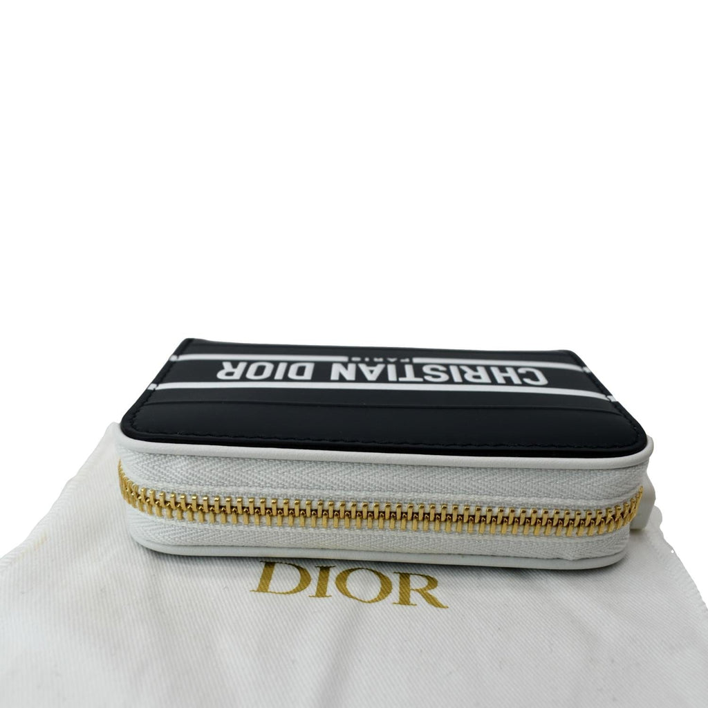 CHRISTIAN DIOR Small Vibe Voyageur Calfskin Leather  Holder Blue