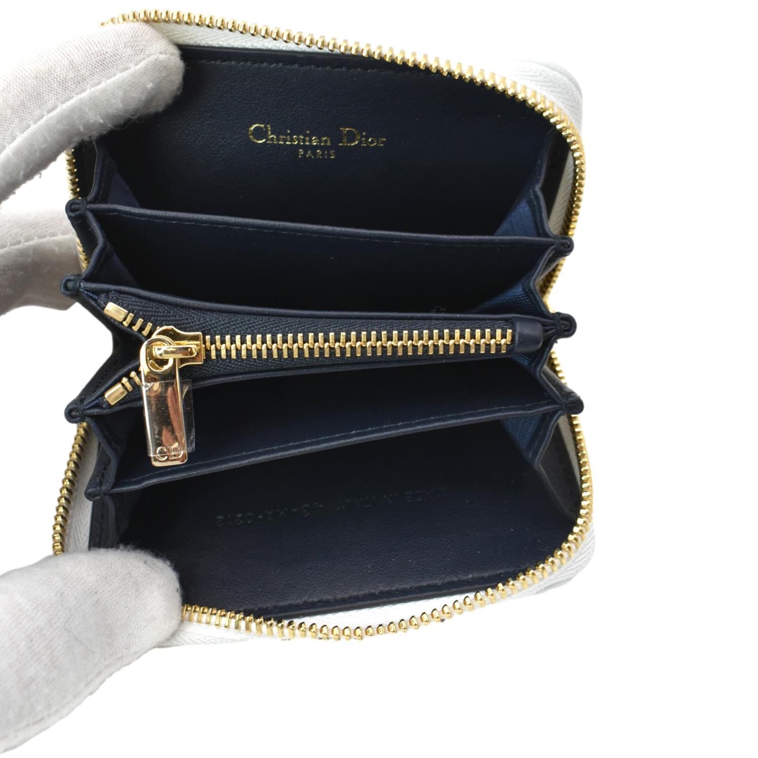 CHRISTIAN DIOR Small Vibe Voyageur Calfskin Leather  Holder Blue