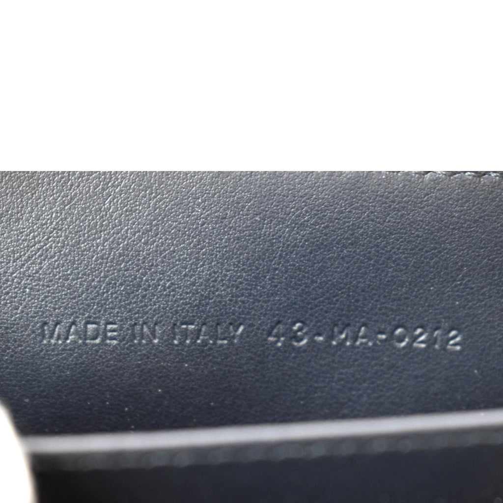 CHRISTIAN DIOR Small Vibe Voyageur Calfskin Leather  Holder Blue