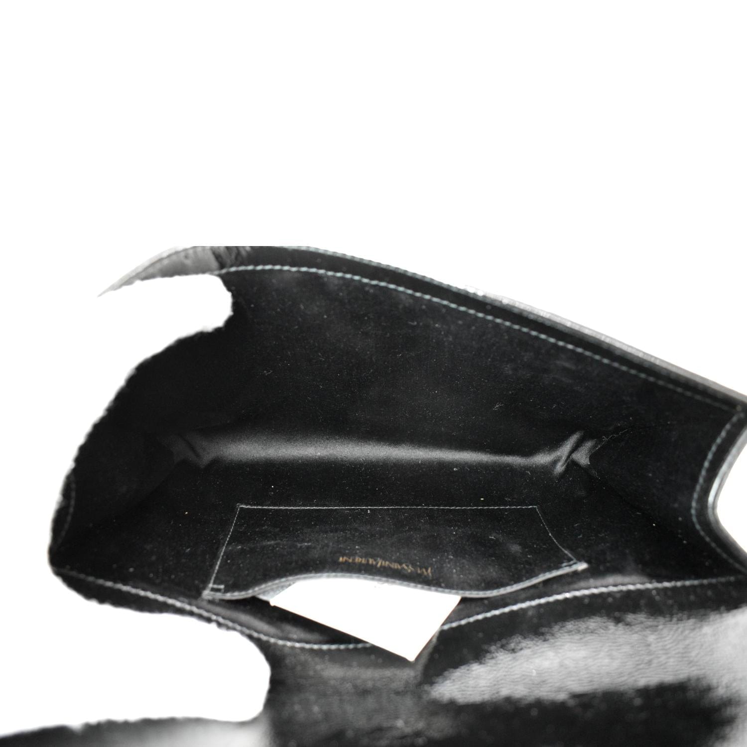 YVES SAINT LAURENT Belle de Jour Leather Clutch Bag Black