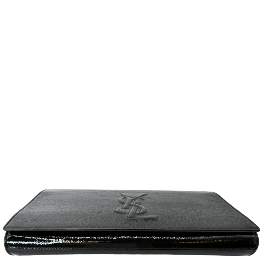 YVES SAINT LAURENT Belle de Jour Leather Clutch Bag Black