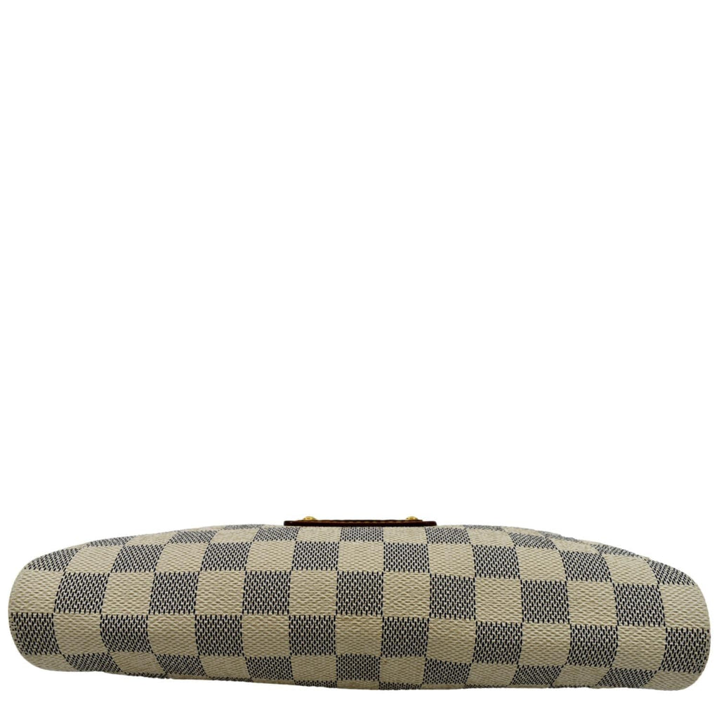 LOUIS VUITTON Pochette Eva Damier Azur Clutch Bag White