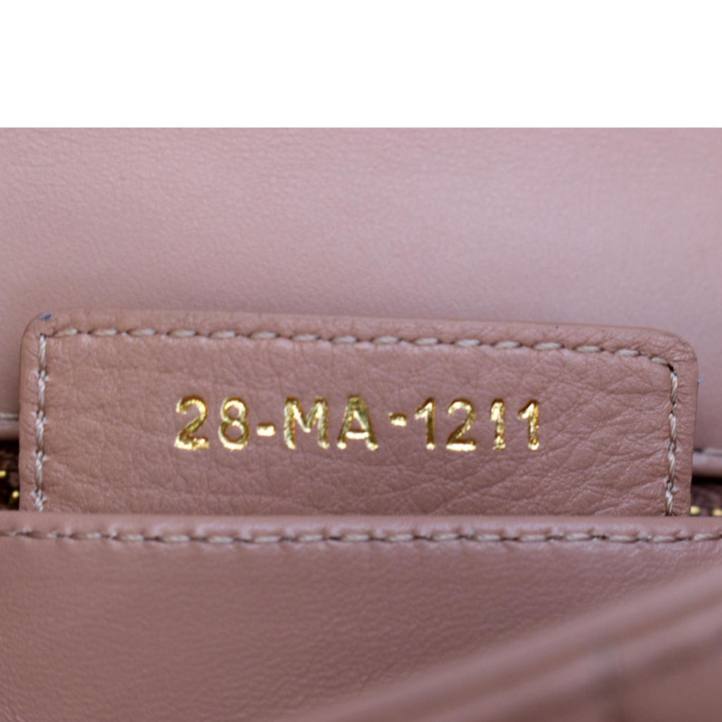 CHRISTIAN DIOR Caro Cannage Calf Leather Shoulder Bag Rose Des
