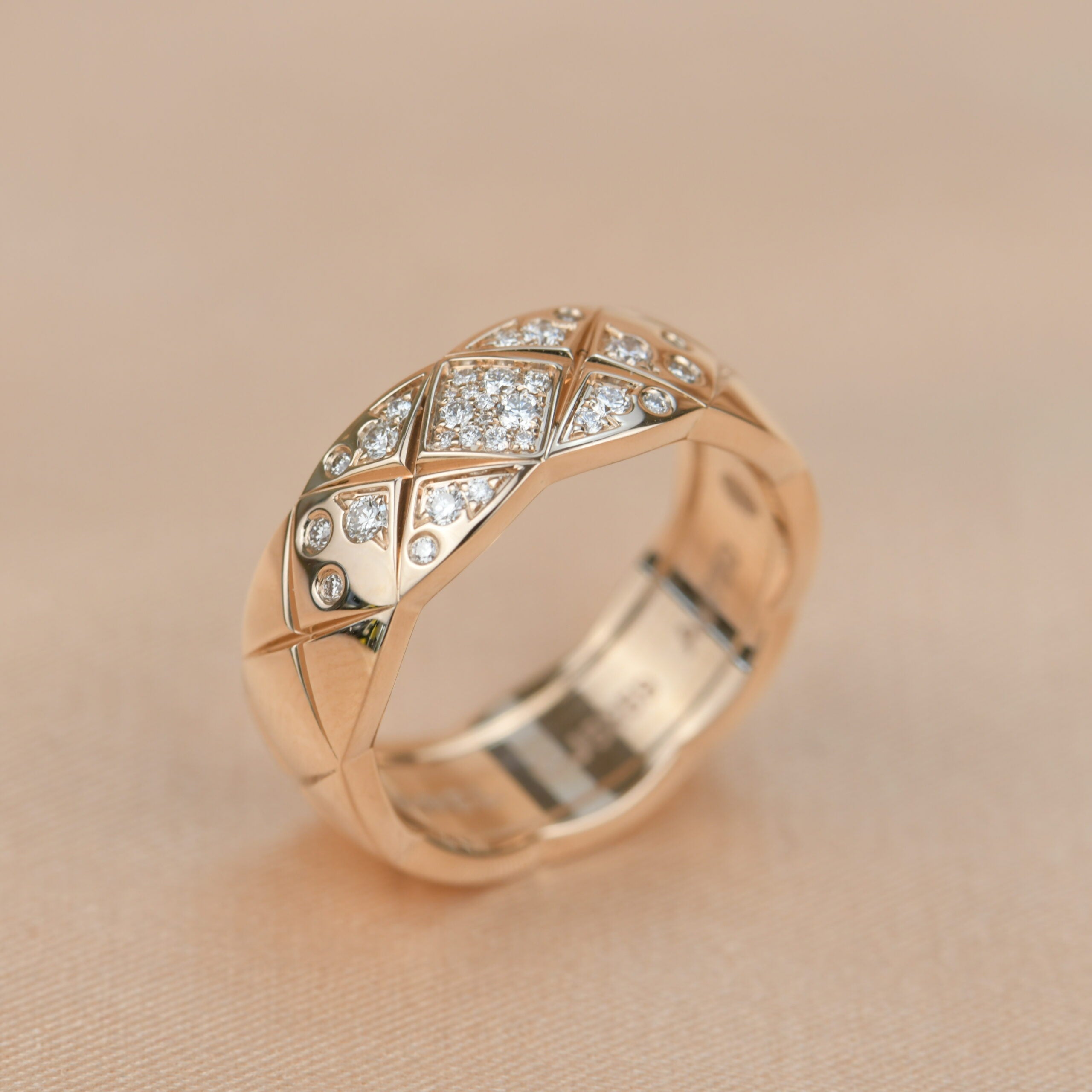 Chanel Small Rose Gold Diamond Coco Crush Ring