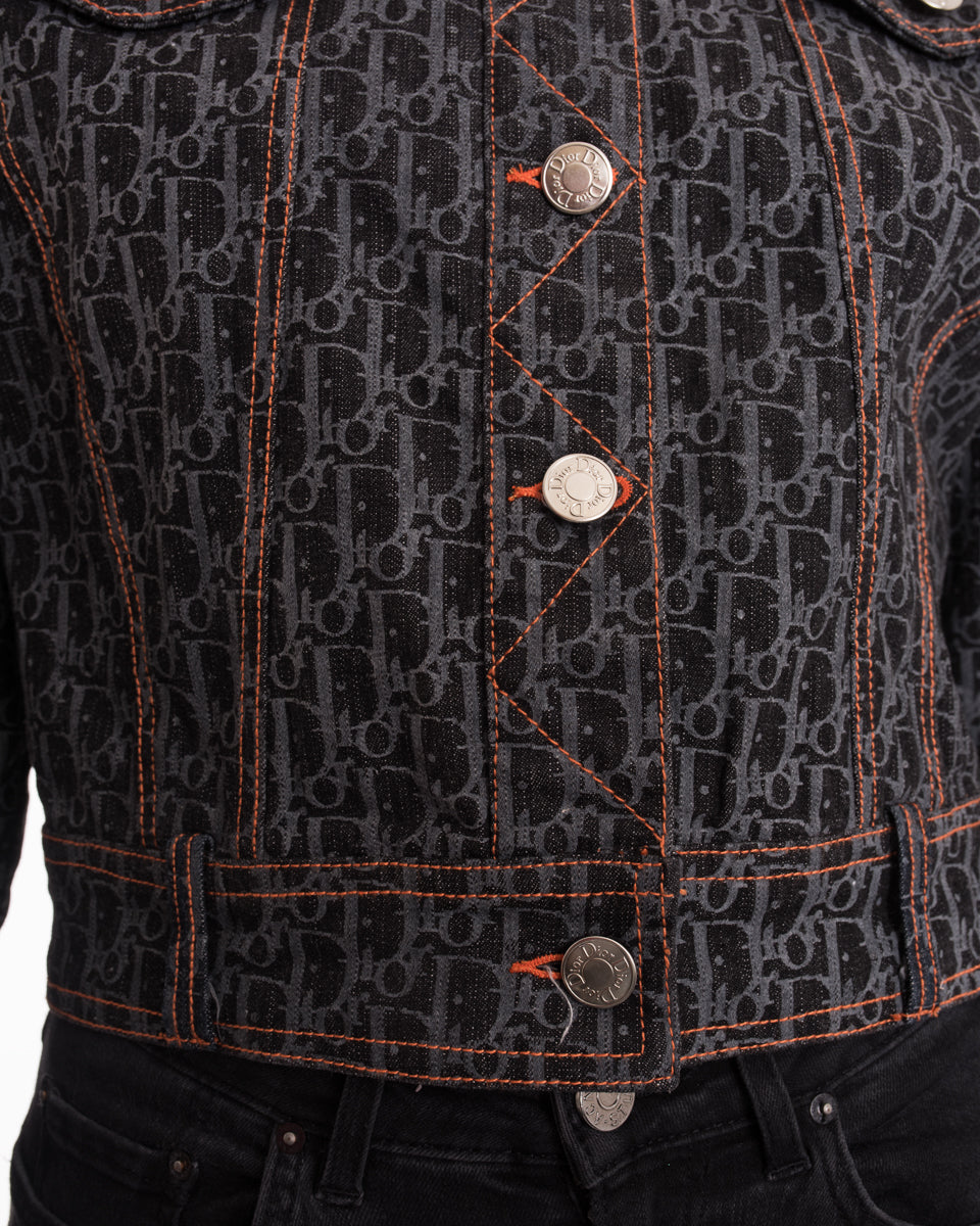 Christian Dior Vintage Galliano Monogram Denim Jean Jacket