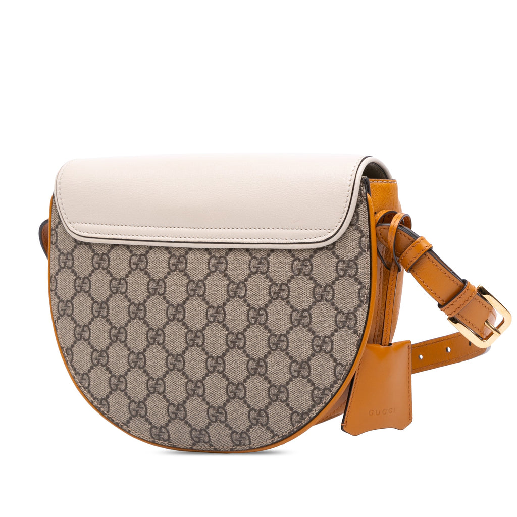 Padlock Saddle Shoulder Bag GG Coated Canvas and Leather Small
