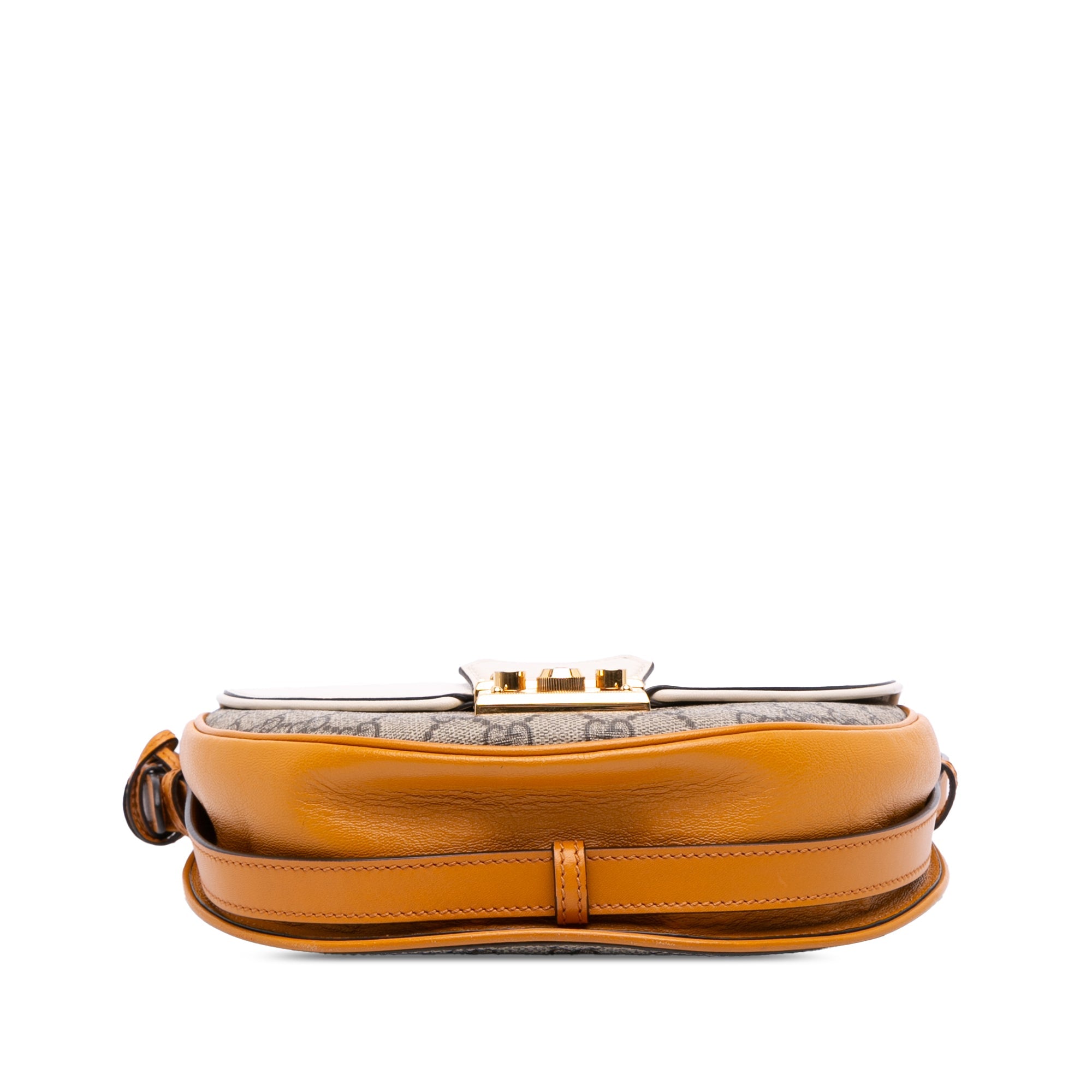 Padlock Saddle Shoulder Bag GG Coated Canvas and Leather Small
