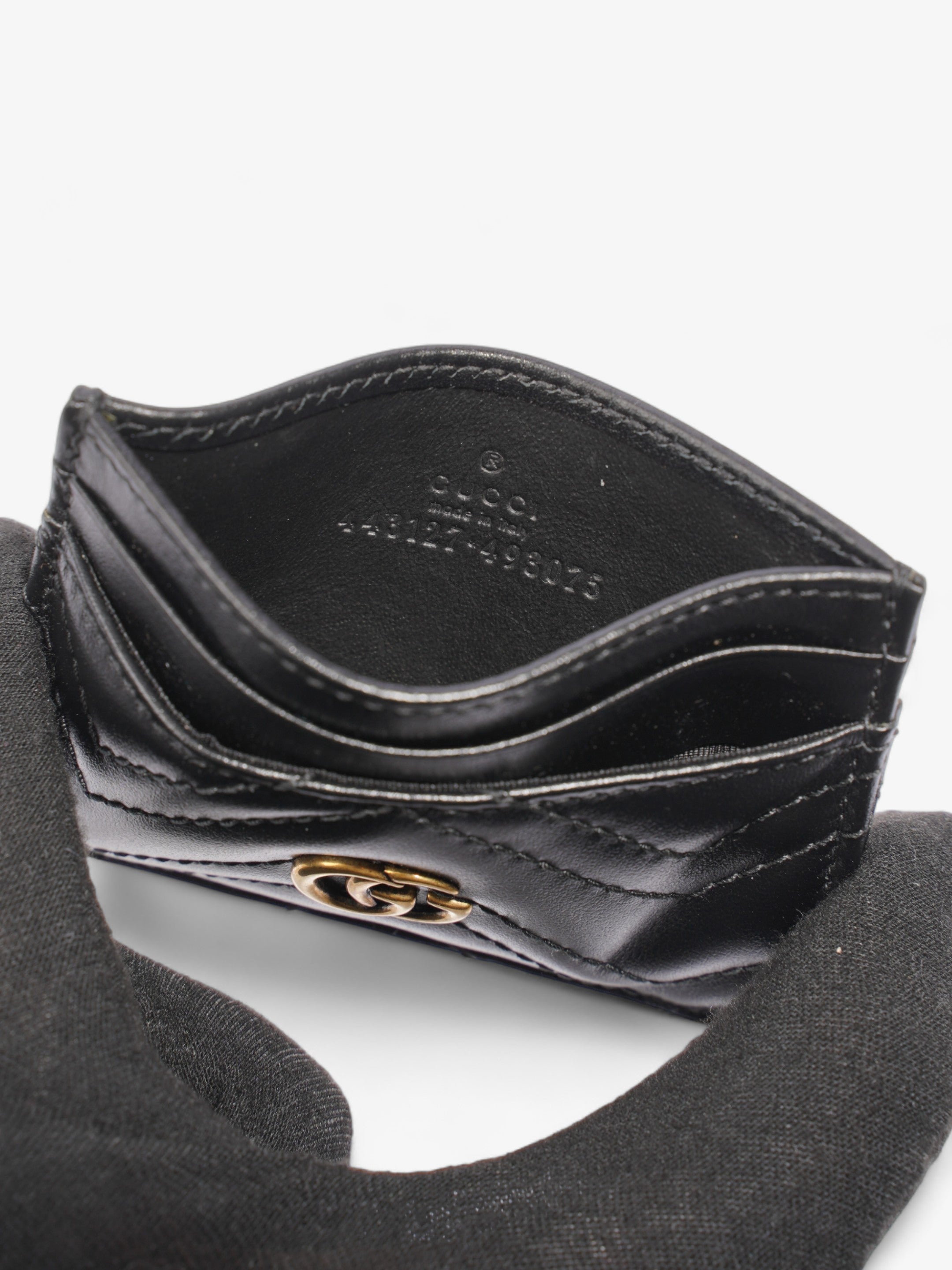 Gucci GG Marmont  Holder Black Matelasse Leather
