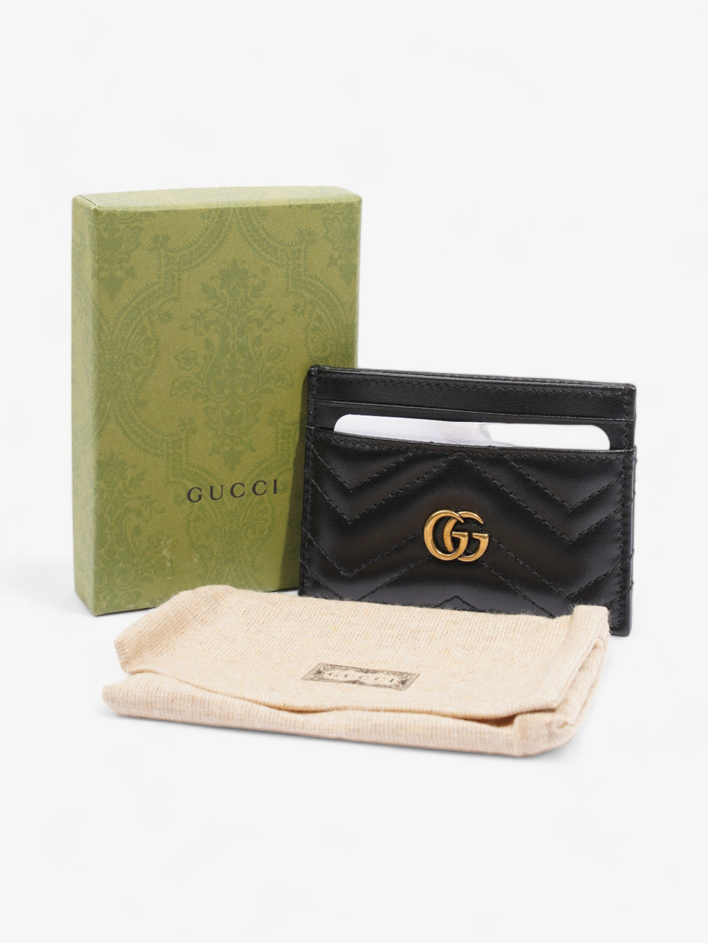 Gucci GG Marmont  Holder Black Matelasse Leather