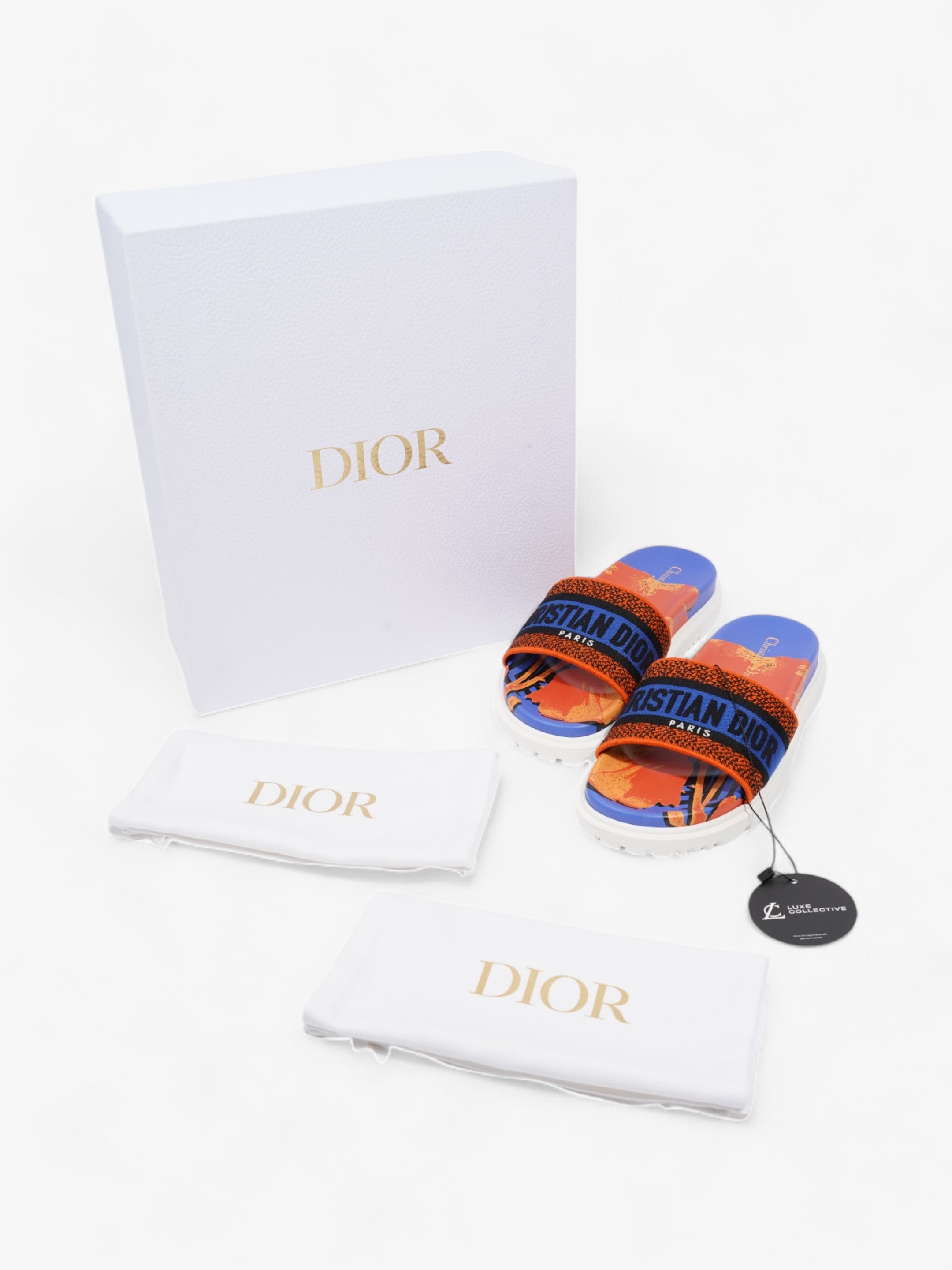 Christian Dior Dway Orange / Blue / Black Cotton EU 37.5 UK 4.5