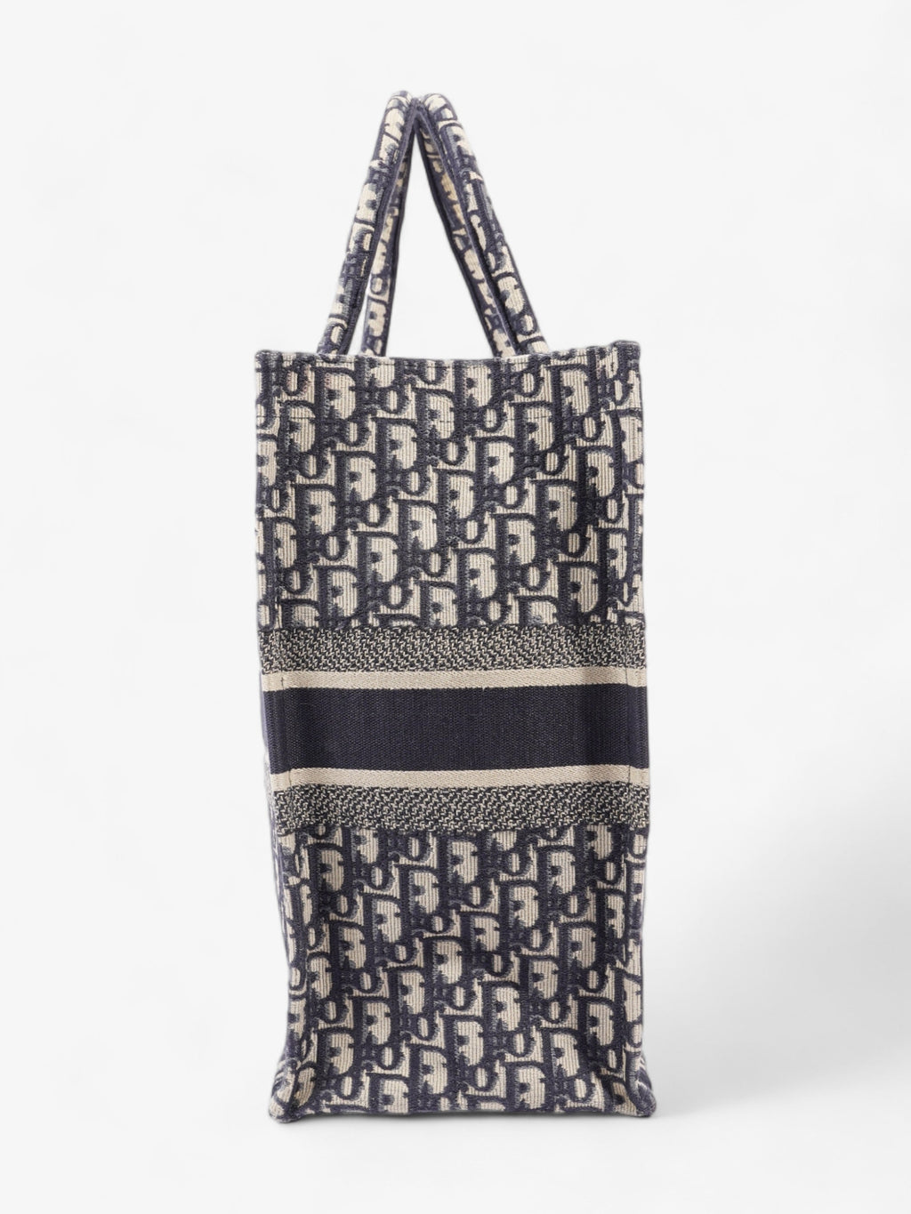 Christian Dior Book Tote Ecru and Blue Dior Oblique Canvas Large