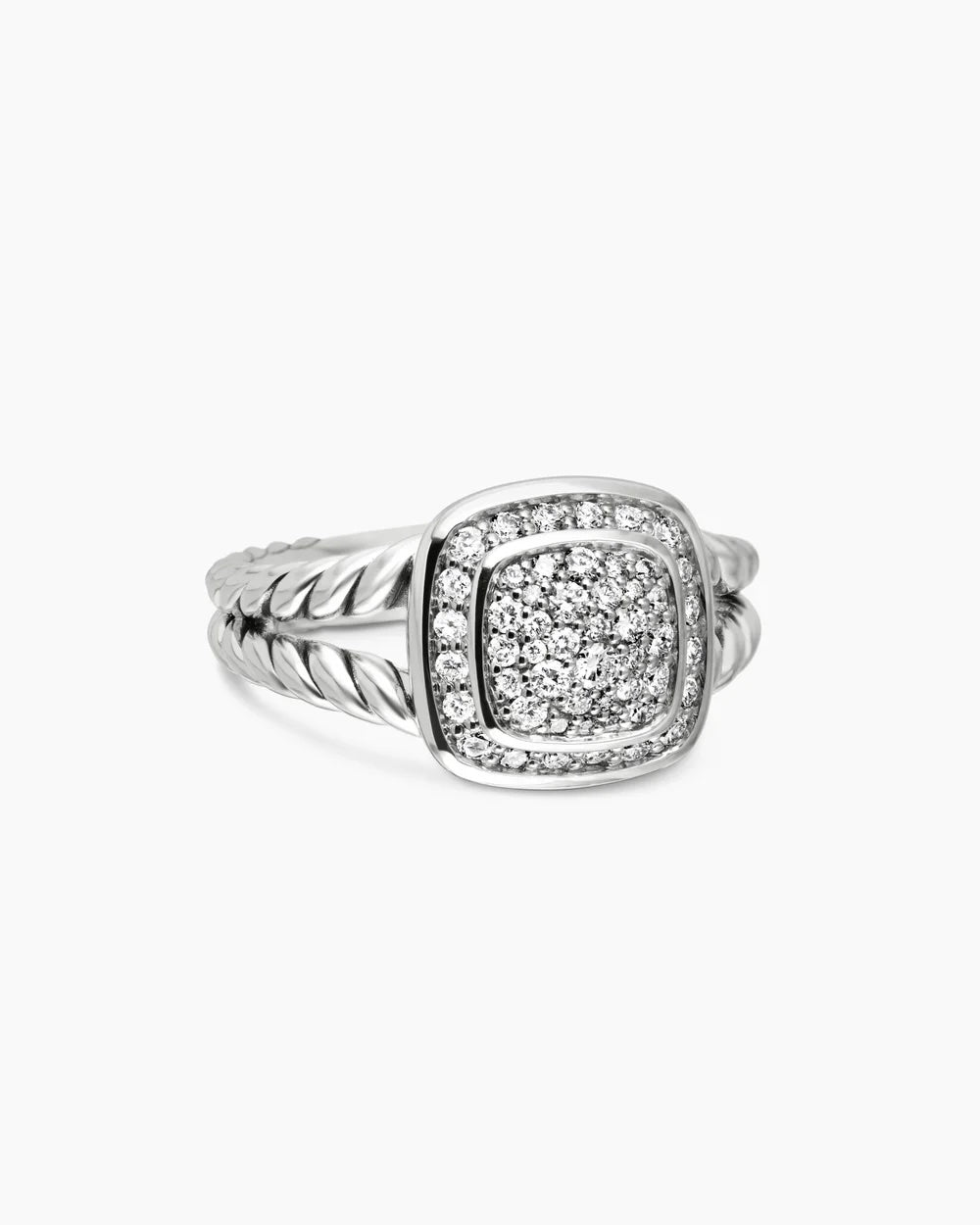 DY STERLING SILVER PAVE DIAMONDS PETITE ALBION RING