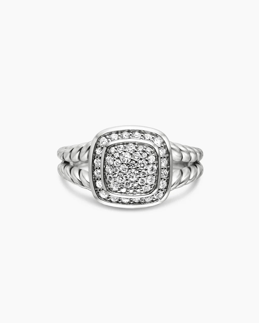 DY STERLING SILVER PAVE DIAMONDS PETITE ALBION RING