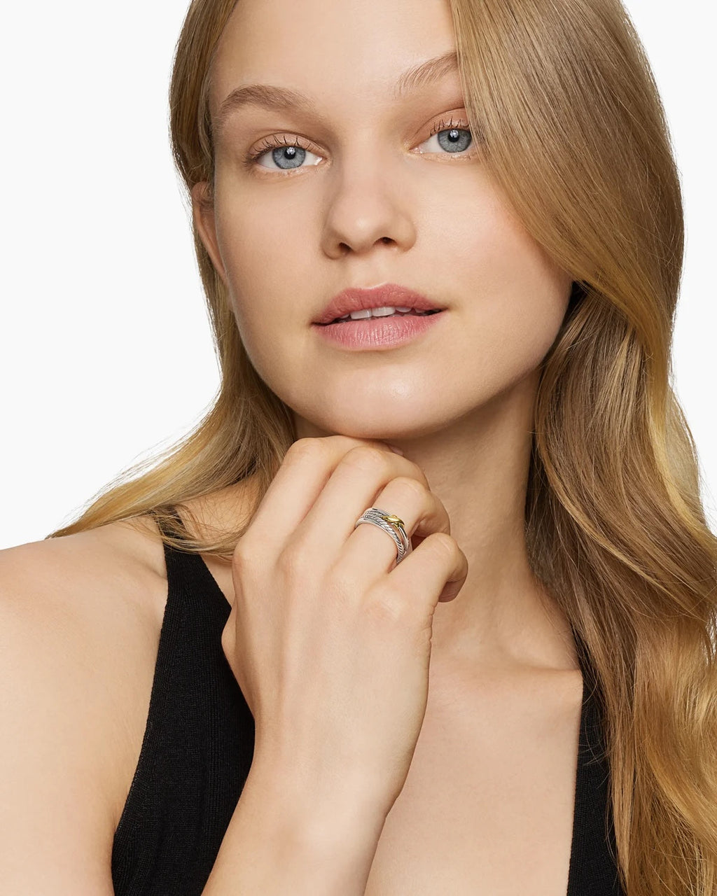 DAVID YURMAN X CROSSOVER STERLING SILVER 18K GOLD RING
